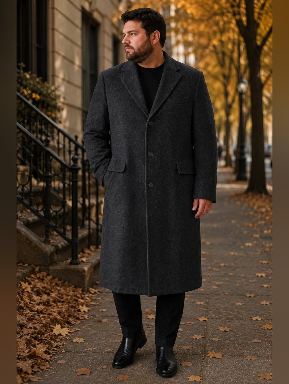 Vintage Wool Cashmere Overcoat Gray Minimalist Designer Inspired Coat Mens 46